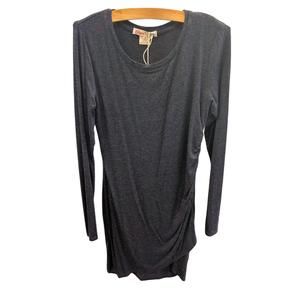 NEW RAGDOLL AND ROCKETS girl's draped lurex long sleeve dress in navy